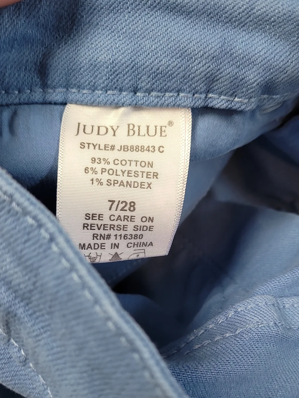 Judy Blue Garment Dyed High Rise Crop Wide Leg Jean Womens 7/28 Sky Blue Preppy